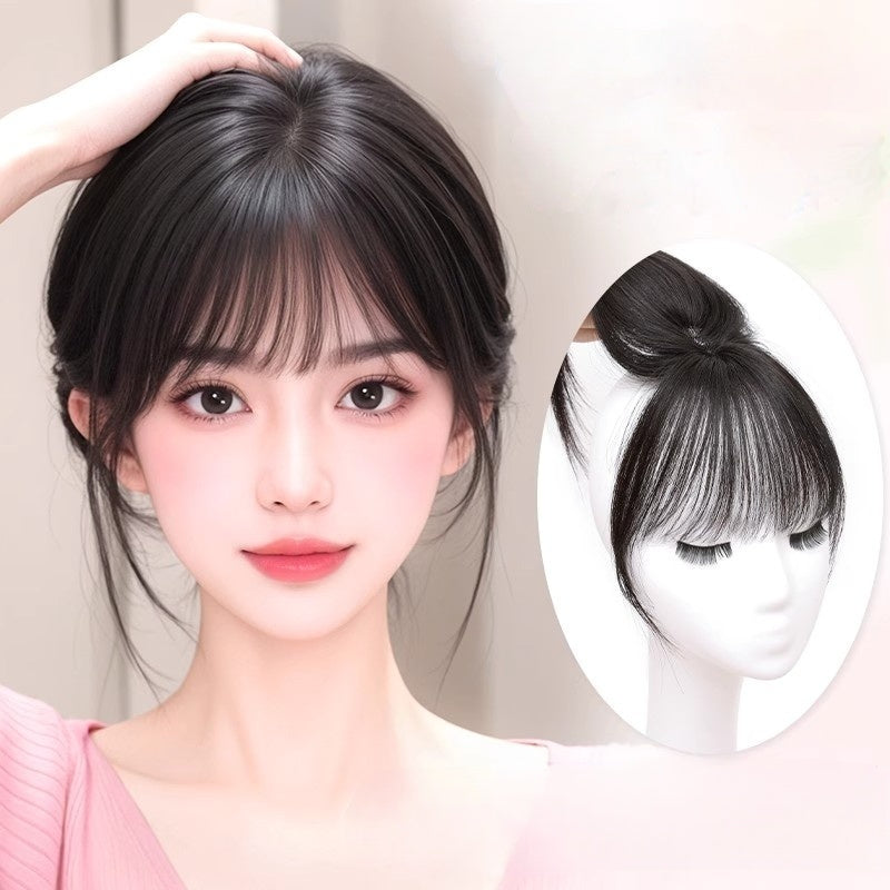 Full Human Hair 3D French Fringe Topper for Women – High Crown Volume & Fullness, Covers Gray Hair. Lightweight & Seamless.