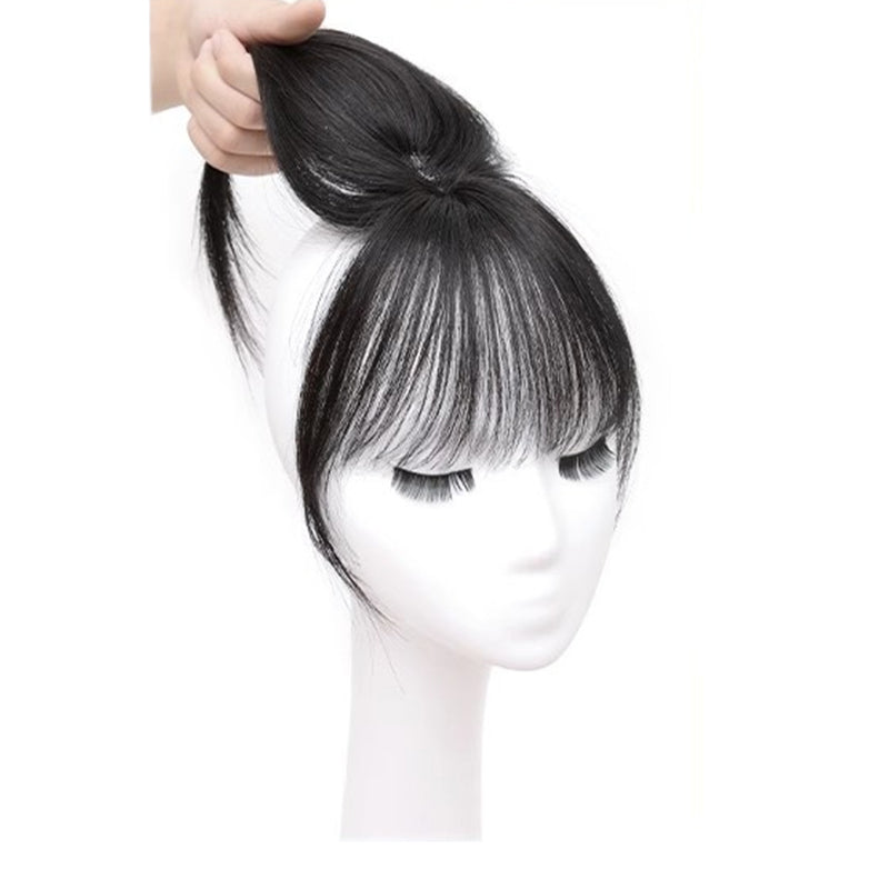 Full Human Hair 3D French Fringe Topper for Women – High Crown Volume & Fullness, Covers Gray Hair. Lightweight & Seamless.