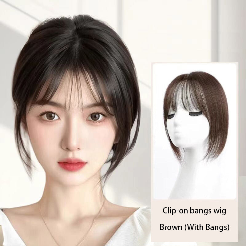real human hair Volumizing Hair Topper High Root Lift Real Human Hair Clip In Cover Gray Thinning Hair Natural Look with Bangs for Women