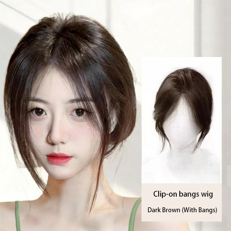 real human hair Volumizing Hair Topper High Root Lift Real Human Hair Clip In Cover Gray Thinning Hair Natural Look with Bangs for Women