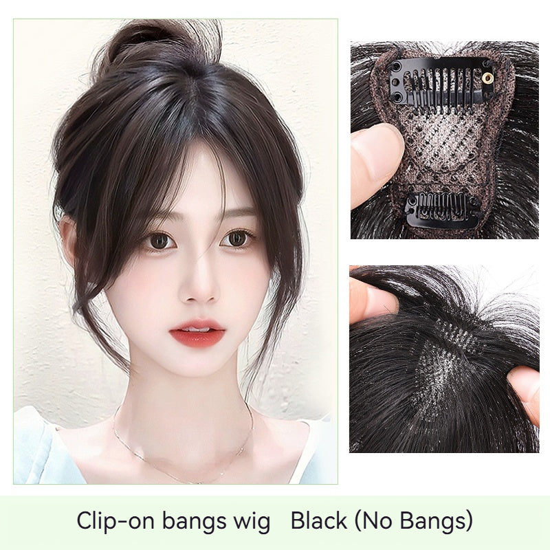 Full Human Hair 3D French Fringe Topper for Women – High Crown Volume & Fullness, Covers Gray Hair. Lightweight & Seamless.