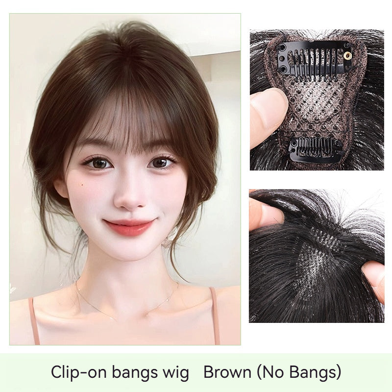 Full Human Hair 3D French Fringe Topper for Women – High Crown Volume & Fullness, Covers Gray Hair. Lightweight & Seamless.